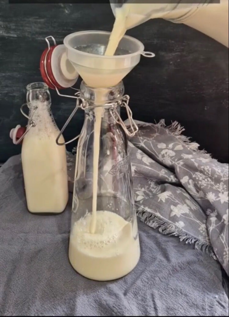 soya milk in a glass jar